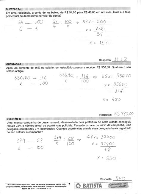 Blog Do Guto Matemática 1ª Série Ensino Médio Porcentagem 1 Gabarito