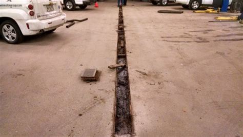 Trench drain installation in Brunswick, Me. by Day's Concrete Floors, Inc.