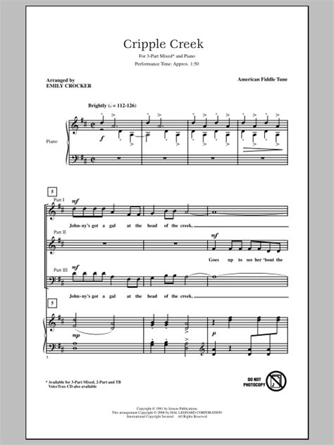 Download American Fiddle Tune Cripple Creek Arr Emily Crocker