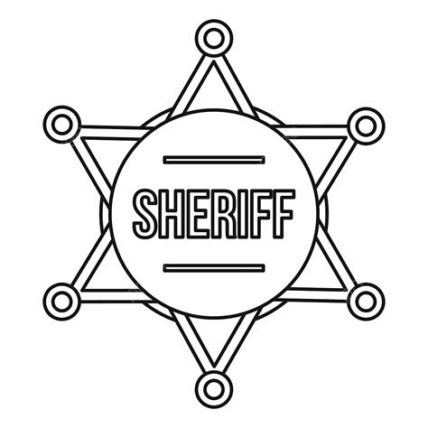 outline sheriff badge clipart transparent png hd sheriff badge icon