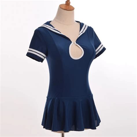 Sukumizu Cosplay Japanese Sexy Girls Sailor Collar Padded Slim Fit