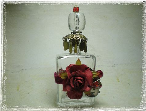 Antique Red Velvet Roses Perfume Bottle