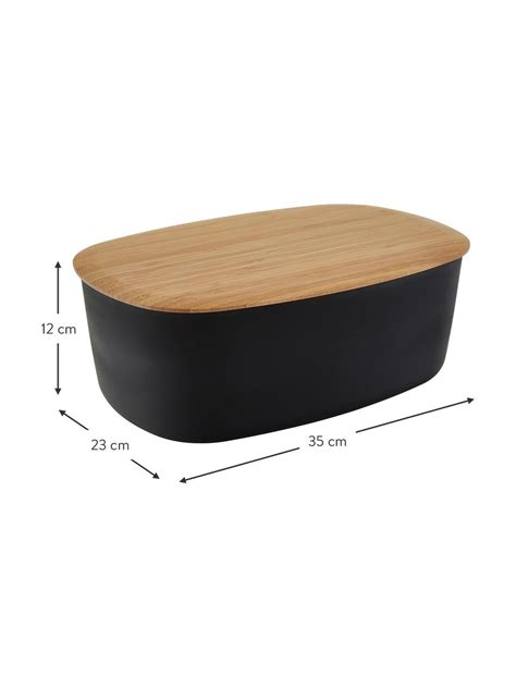 Designer Brotkasten Box It In Schwarz Mit Schneidebrett Als Deckel