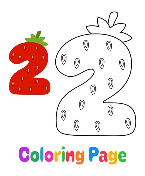 Coloring page with Number 2 for kids 16841429 Vector Art at Vecteezy