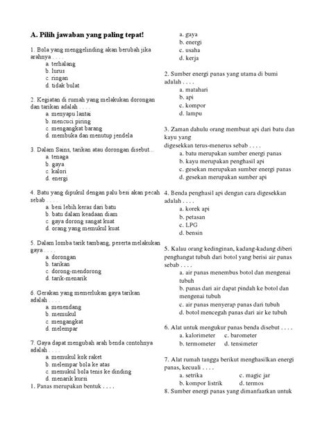 Soal Ipa Kelas 4 Tema 1 Homecare24