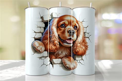 Cocker Spaniel Peeking Tumbler Wrap Graphic By Thedigitalstore