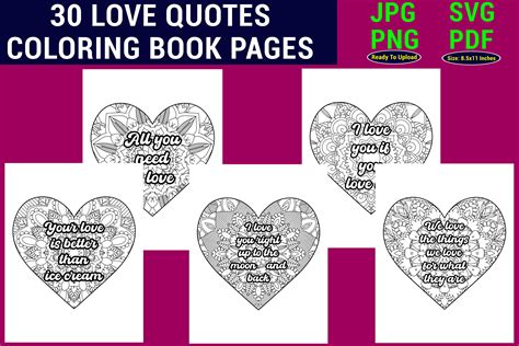 Love Quotes Coloring Pages Graphic By Mehedi Hassan Creative Fabrica