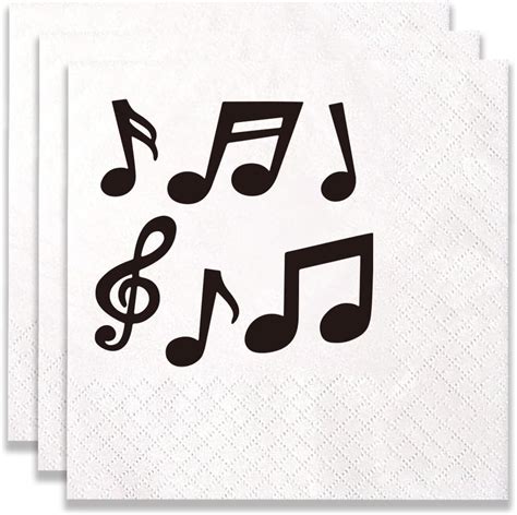 Amazon Beistle Musical Notes Luncheon Napkins Piece White