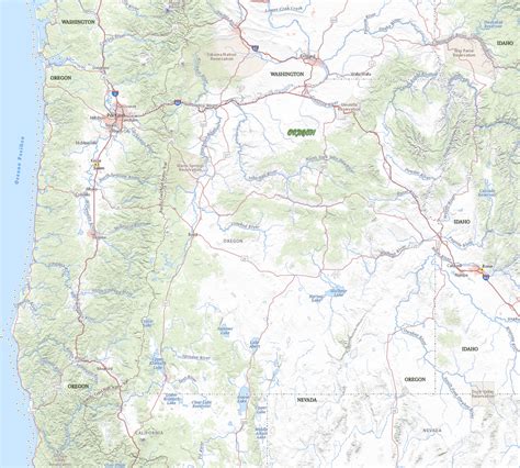 Mapa De Oregon F Sico