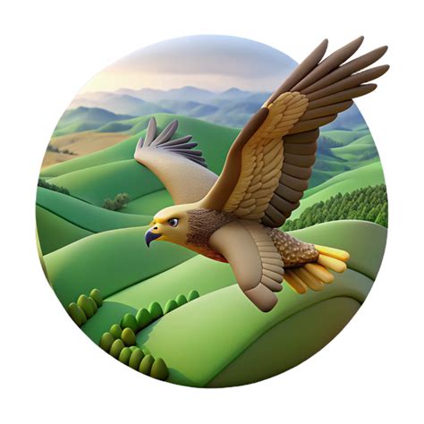 Majestic Eagle Soaring Over Rolling Hills 55922109 PNG
