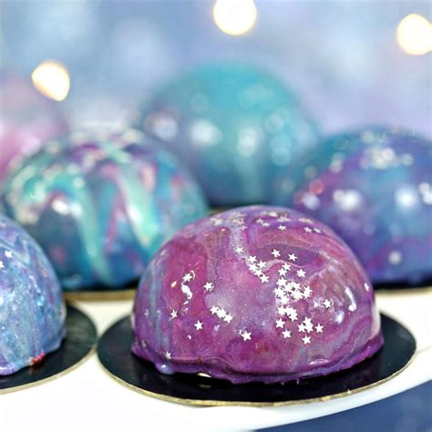 Galaxy Mousse Cakes With Mirror Glaze SugarHero