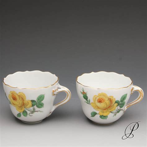 Mokkatassen Meissen Im Dekor Gelbe Rose Porzellan Porcelain