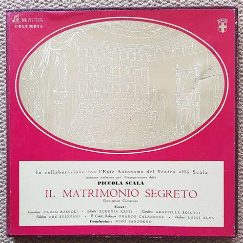 Cimarosa Il Matrimonio Segreto The Secret Marriage By Sanzogno