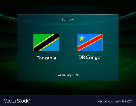 Tanzania vs dr congo football scoreboard Vector Image