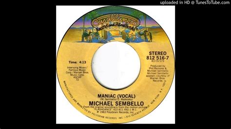 Michael Sembello Maniac Single Version Youtube