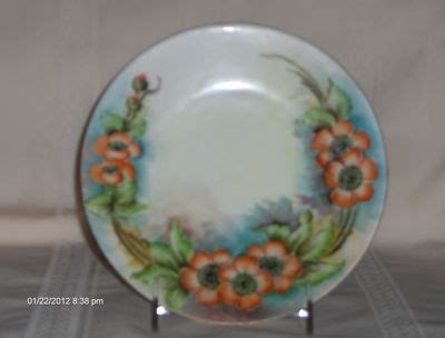 Hutschenreuther Selb Bavaria L H S Plate Hand Painted Orange Flowers