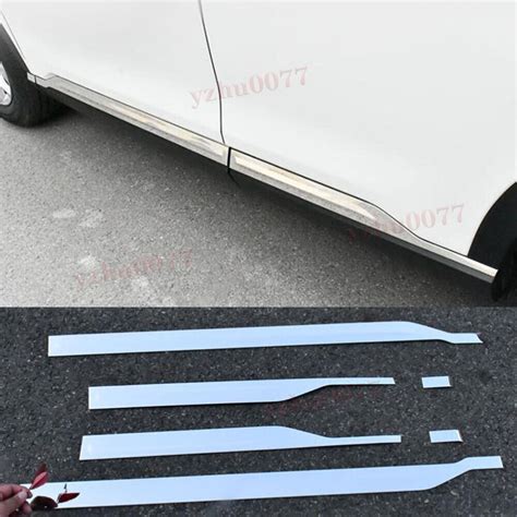 Steel Chrome Side Body Door Side Molding Cover Trim Pc For Honda