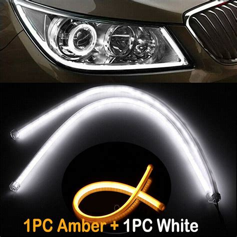 Pcs Cm Car Flexible Light Tube Led Strip Daytime Runnning Drl For