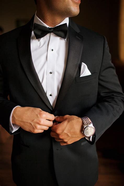 Classic Black Suit With Bow Tie