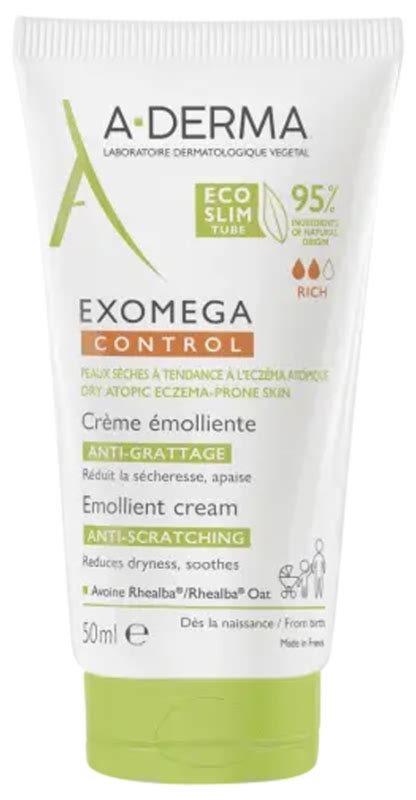 A Derma Exomega Control Crème Émolliente Anti Grattage Peaux Sèches