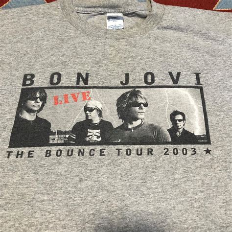 Bon Jovi Bounce Tour Concert T Shirt 2003 XL Gray... - Depop