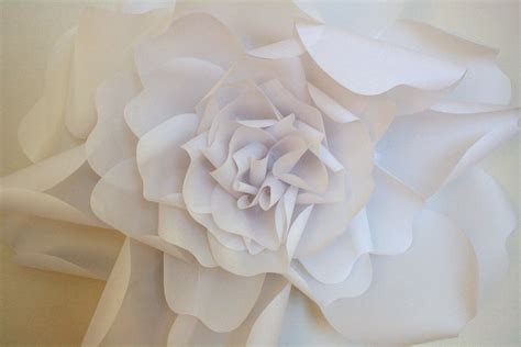 Paper Flower: Translucent White Paper Garden Rose 19