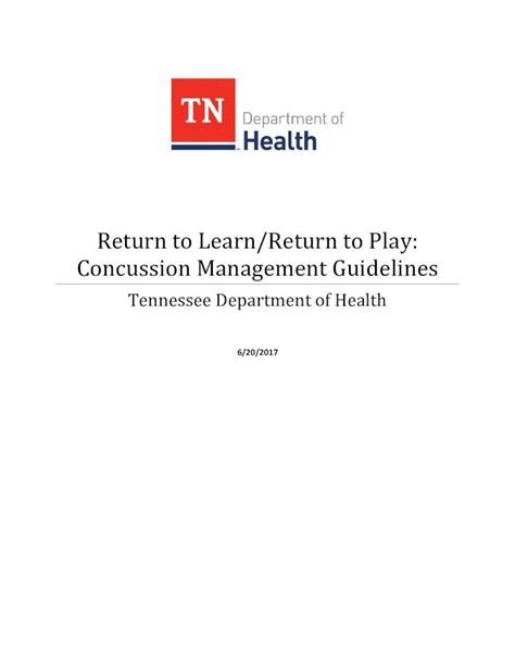 Pdf Return To Learnreturn To Play Concussion Management Guidelines · 2017 6 20 · Return