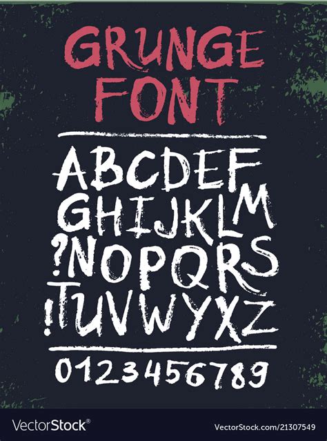 Hand Drawn Grunge Font Letters Set Royalty Free Vector Image