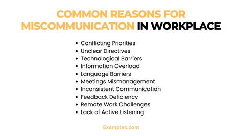 Common Reasons For Miscommunication Examples Pdf