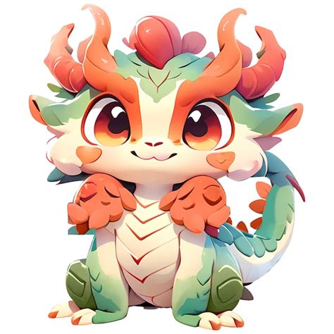 Premium PSD Cartoon Cute Chinese Dragon Zodiac Holding Character