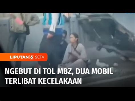 Diduga Hilang Kendali Dua Mobil Alami Kecelakaan Di Tol Layang Mbz Km