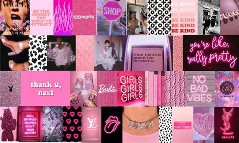 40 Pink Boujee Baddie Collage Aesthetic Trendy Vogue Etsy Wall Collage Pink Tumblr