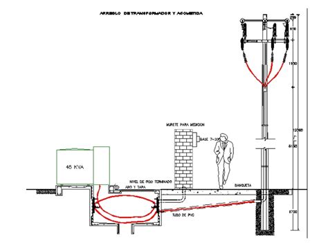 Subestación Eléctrica Tipo Pedestal En DWG 836 53 KB Librería CAD