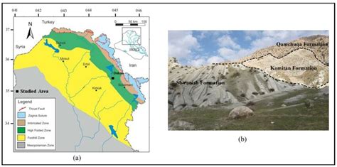 A Tectonic Map Of North Iraq Show The Location Of Studied Area B