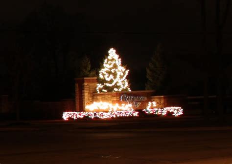 Christmas Decorations At The Entrance To Cobblestone Ridge Subdivision