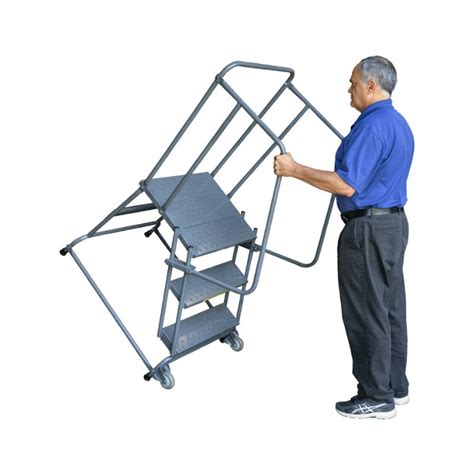 Ballymore TR 5 Tilt And Roll 5 Step Gray Steel Rolling Safety Ladder