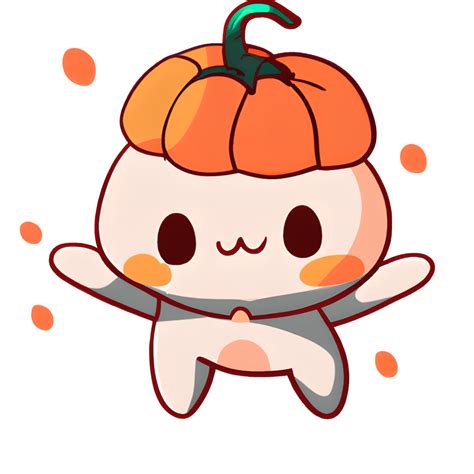 Adorable Sketch Of Pumpkin Drops Kawaii Chibi · Creative Fabrica