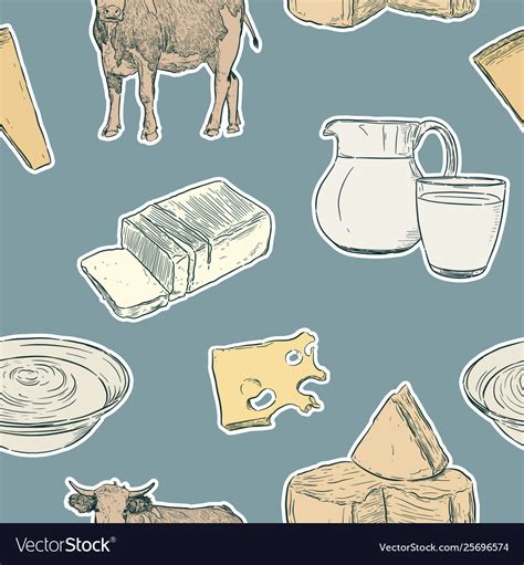 Milk Product Seamless Pattern Royalty Free Vector Image