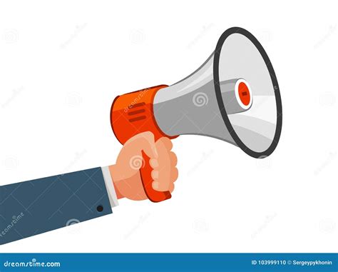 Loudspeaker Or Megaphone In Hand Advertising Marketing Announce