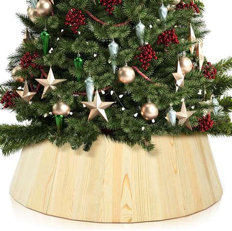 Boao Collar de madera para árbol de Navidad de 28 pulgadas madera