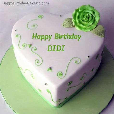 Green Heart Birthday Cake For Didi