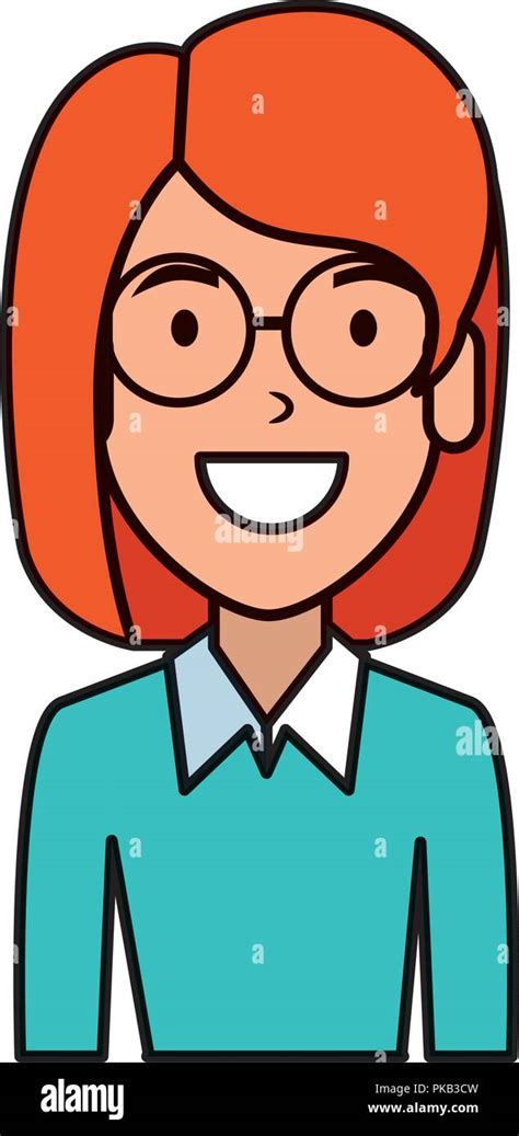 Beautiful Woman With Glasses Character Vector Illustration Design Stock Vector Image And Art Alamy