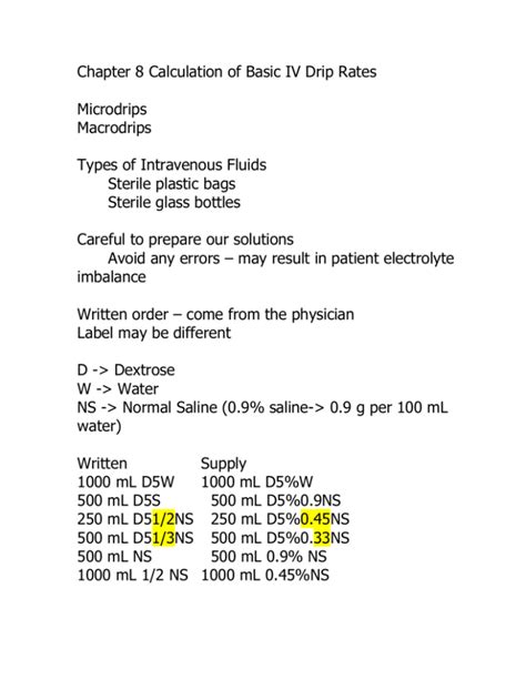 Chapter 8 Calculation Of Basic Iv Drip Rates Set