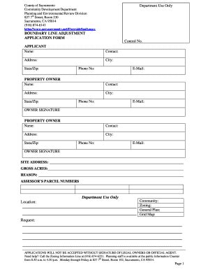 Fillable Online Boundary Line Adjustment Application Form Planning