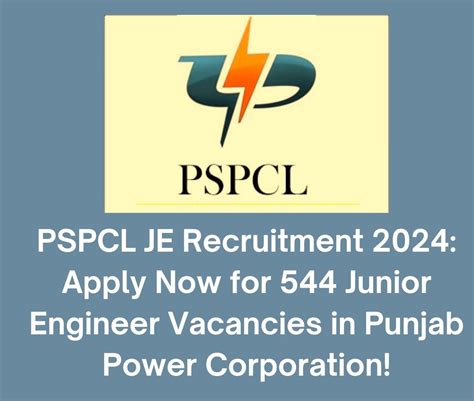 PSPCL JE Recruitment 2024 Apply Now For 544 Junior Engineer Vacancies