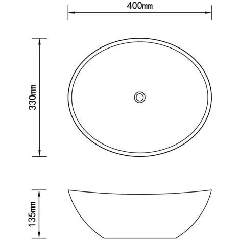 Lavabo Ovale De Luxe Noir Mat X Cm C Ramique Vidaxl