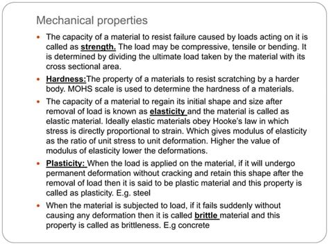 Properties Of Building Materials Part 2 Ppt