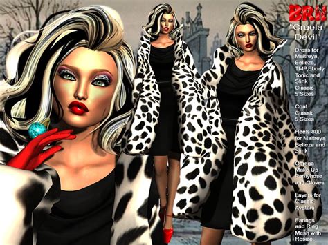 Second Life Marketplace Cruela Devil Inspiration Theme Costume