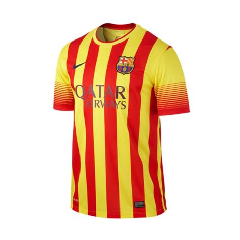 Maillot Nike Fc Barcelone Senyera Extérieur 2014 2015 Rouge Jaune