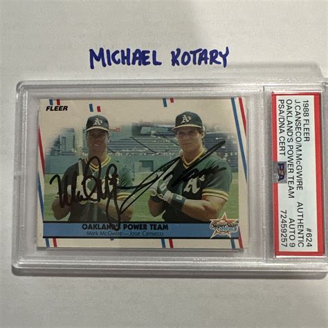 Jose Canseco Mark Mcgwire Fleer Dual Auto Psa Auto Grade